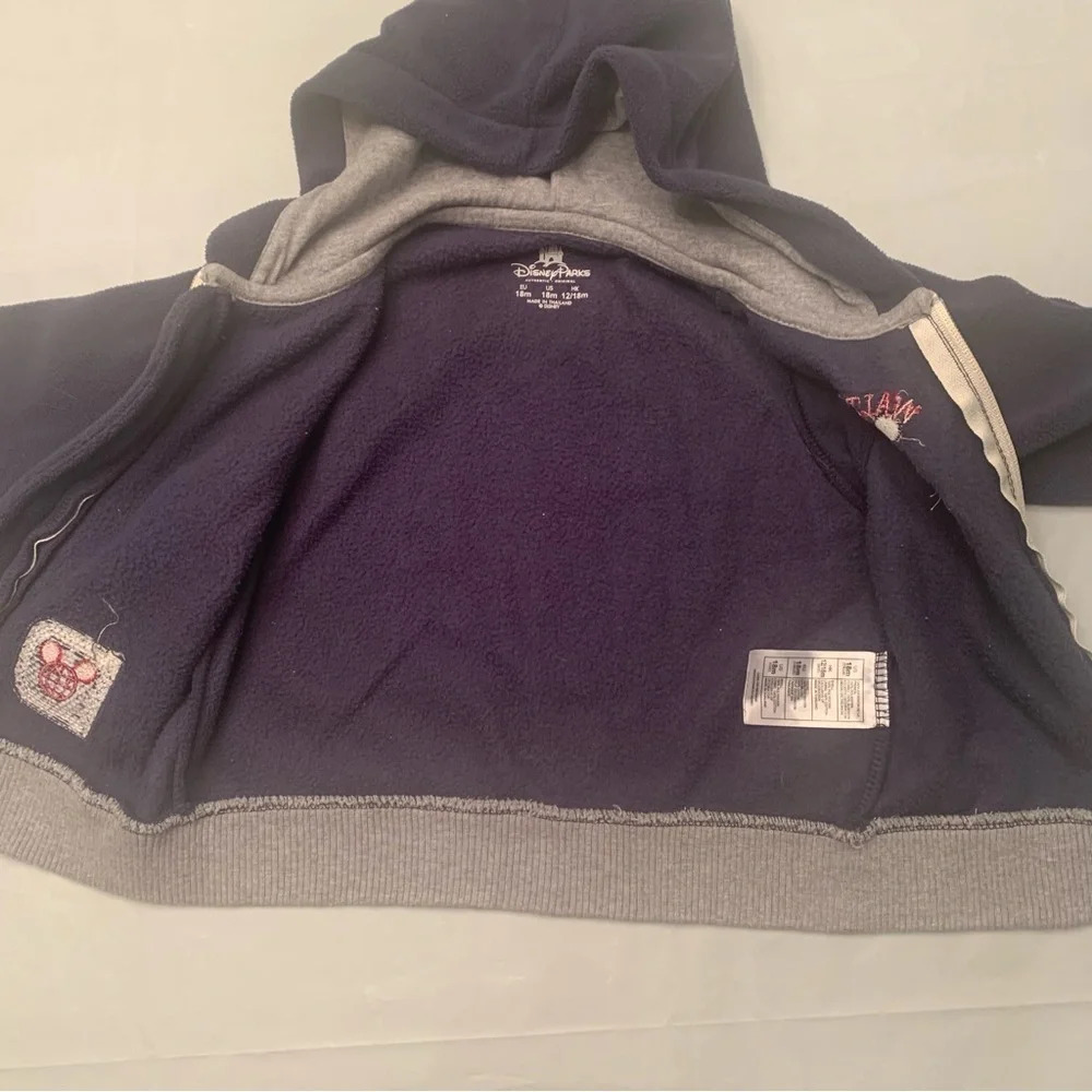 Disney Mickey Mouse full zip hooded sweater for baby size 18 month  dark blue - Picture 4 of 7
